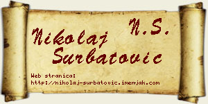 Nikolaj Šurbatović vizit kartica